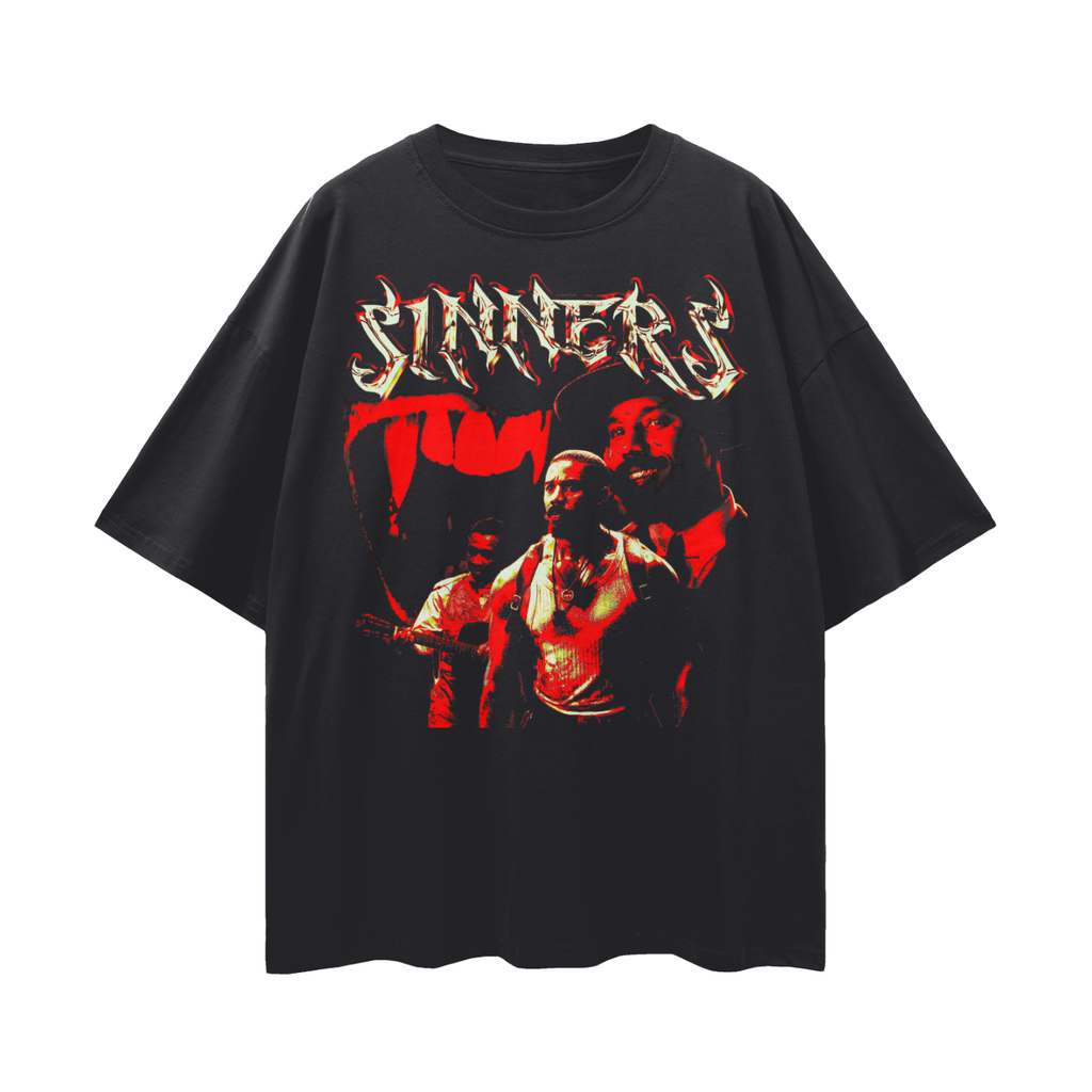 SINNERS (PWC Tee) Streetwear Loose Drop Shoulder T-Shirt