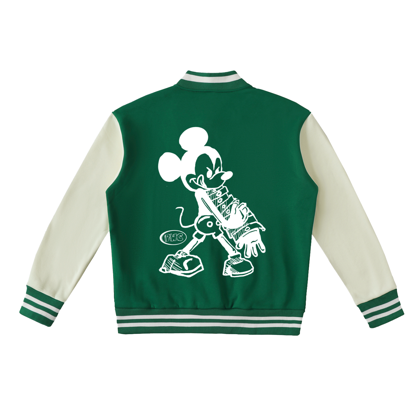 MONEY SPREAD Two-Tone Fleeced Varsity Jacket